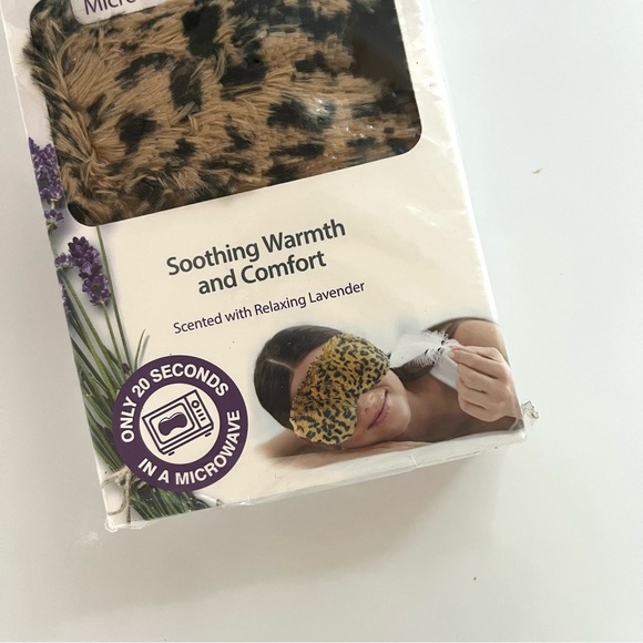 Warmies NEW in package microwaveable lavender eye mask leopard print warm relax - Picture 2 of 3